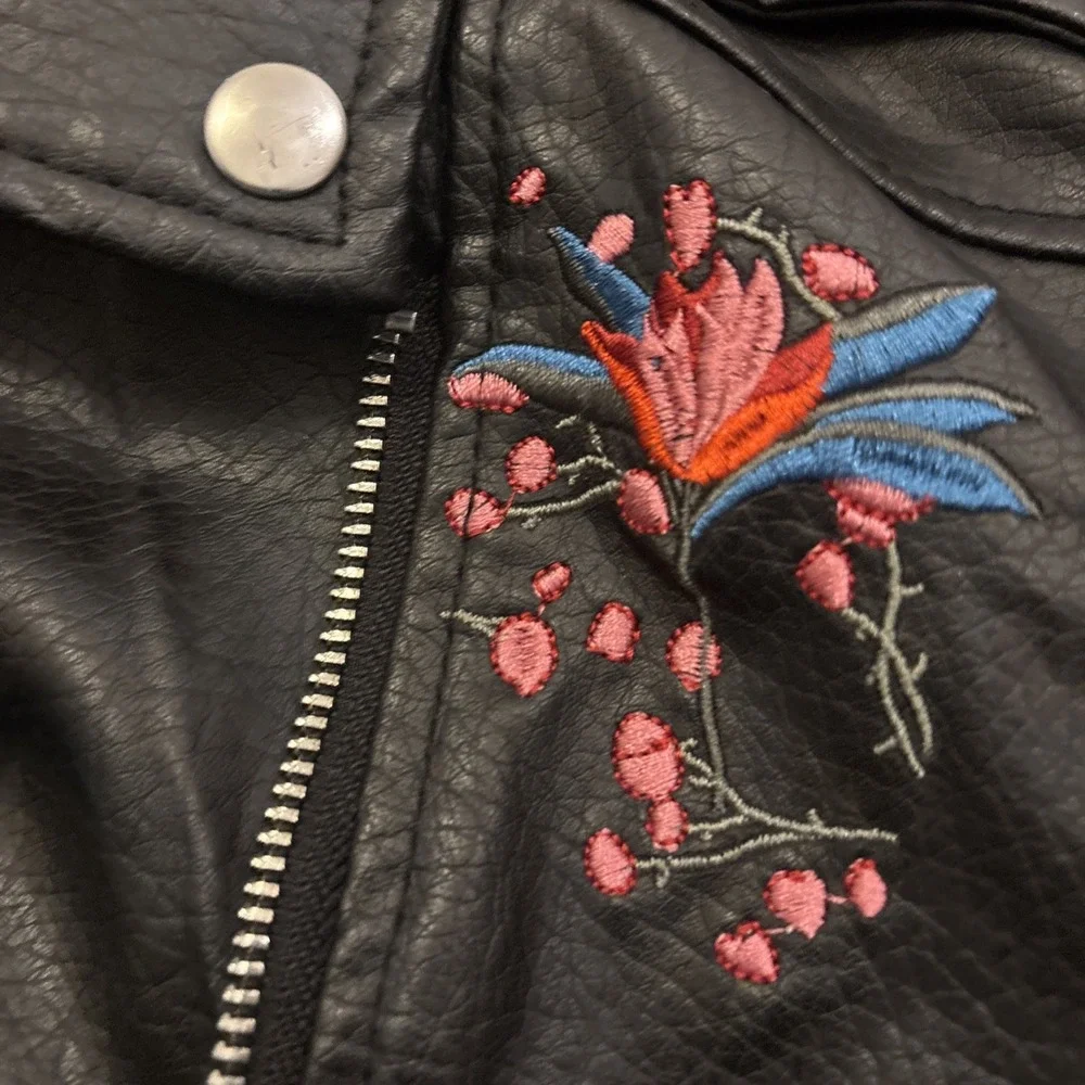 Yoki Faux Leather Zipper Jacket Girls Large 12-14‎ Motorcycle Moto